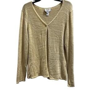 TALBOTS made in Italy open front cardigan elegant sweater old money sz L